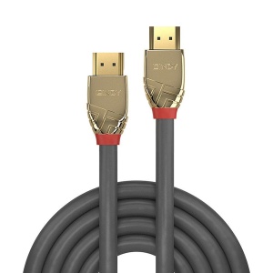 Cablu Lindy 5m Ultra High Speed HDMI Gold Line, rezolutie maxima 10240x4320@120Hz 4:2:0 12bit, latime de banda suportata 48Gbps, gri - Img 2