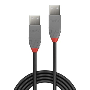 Cablu transfer Lindy LY-36691, USB 2.0 Type A, 0.5m, Anthra Line - Img 2