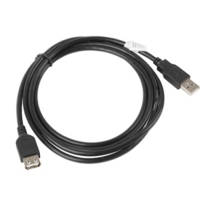 Cablu USB-A M/F 2.0 1,8 m negru