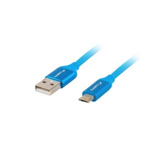 Cablu USB Micro(M) USB-A(M) 2.0 1 m albastru Premium QC 3.0