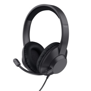 Casti cu fir Trust Ayda Max, interfata USB-C, USB-A, frecventa raspuns 20 Hz, 20.000 Hz, sunet stereo, negru