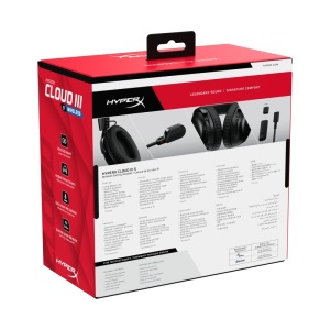 Casti gaming HyperX Cloud III S Black-Red, autonomie pana la 120 ore, timp incarcare 5 ore, DTS Headphone:X Spatial Audio, drivere 53mm, microfon detasabil cu metal mesh, noise cancelling si indicator LED, jack 3,5mm/USB-C/USB-A, cupe cu spuma cu