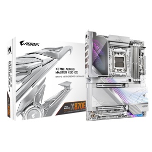 GIGABYTE X870E AORUS MASTER X3D ICE. Processor manufacturer: AMD, Processor socket: Socket AM5, Compatible processor series: AMD Ryzen 7000 Series, AMD Ryzen 8000 Series, AMD Ryzen 9000 Series. Supported memory types: DDR5-SDRAM, Maximum internal memory: