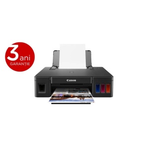 Imprimanta inkjet color CISS Canon G1410, dimensiune A4, viteza 8.8ipm alb-negru, 5ipm color, rezolutie printare 4800x1200 dpi, imprimare fara margini format 10x15, alimentare hartie 100 coli, interfata: USB Hi- Speed, consumabile: GI-490 PGBK ,GI-490 C
