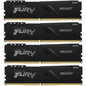 Memorie RAM Kingston DDR4 16GB 2666Mhz CL16 1.2V Quad Channel Kit Fury Beast Black PnP