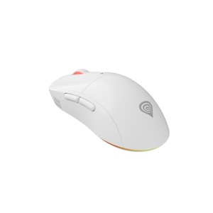 Mouse gaming wireless Gensesis Zircon XIII, senzor optic Pixart PAW3395, interfata USB, rezolutie maxima 26000 DPI, numar butoane 7, switch mecanic Huano Silent, Kailh 4.0, Kailh 8.0, iluminare RGB, alb