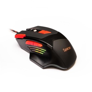 MOUSE Spacer Gaming SP-GM-02 cu fir, optic,1000/ 1600/ 2000/ 2400 dpi, butoane/scroll 8/1, iluminare LED RGB, 7 cicluri prestabilite, negru - Img 1