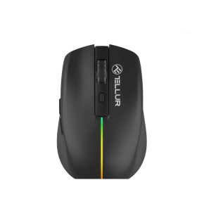 Mouse wireless Tellur Silent Click, interfata USB, rezolutie 1600 DPI, 6 butoane, negru - Img 1