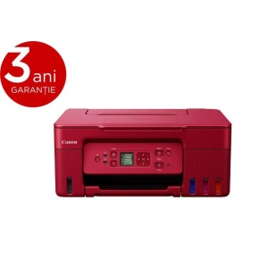 "Multifunctional inkjet color CISS Canon PIXMA G3470 Red, dimensiune A4(Printare, Copiere, Scanare), viteza imprimare 11ipm alb-negru, 6ipm color,rezolutie printare 4800x1200 dpi, imprimare fara margini, alimentarehartie 100 coli, scanner CIS rezolutie - Img 1