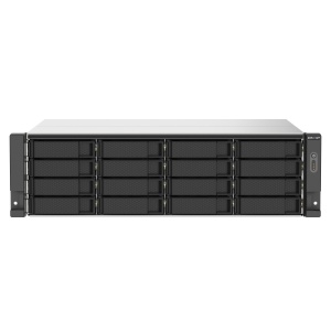 NAS QNAP 1673AU 16-Bay, CPU AMD Ryzen V1000 series V1500B 4C/8T 2.2 GHz, RAM 16GB (1 x 16GB) DDR4 (max. 64GB total, optional ECC RAM support), 16 x 2.5"/3.5" SATA 6Gbps HDD (neincluse), LAN: 2 x 2.5GbE, optional 10GbE expansion via a PCIe card, USB3.2