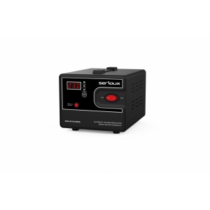 Stabilizator de tensiune Serioux Servo 124-500VA, putere 500VA/300W, tip servo motor, transformator toroidal+ Servo motor, interval tensiune intrare 150V ~ 260V, interval frecvența intrare 45Hz ~ 65Hz, tensiune de ieșire 230V, precizie de ieșire ±3%,