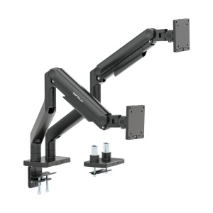 Suport 2 monitoare Serioux MM74-C024, tehnologie arc, compatibilitate dimensiune ecran 17"-45", greutate maximă suportata: (per ecran): 20kg, VESA: 75x75, 100x100, inclinare: +50°~-20°, pivotare: +90°~-90°