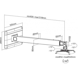 Suport de perete Sopar 92-151cm, inclinare +/- 15 grade, rotire 360 de grade - Img 3