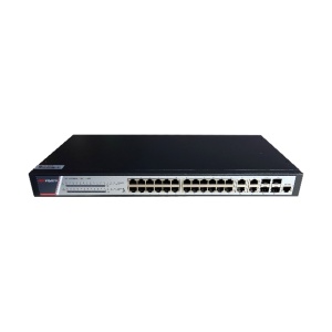 Switch 24 porturi POE Gigabit, Hikvision DS-3E2528P(B)(O-STD), Full Managed, 24 x Gigabit Poe electrical ports si 4 x Gigabit combo ports, SwitchingCapacity 336 Gbps, Packet Forwarding Rate 51 Mpps,putere POE 370 W, maxim 30W per port, Software