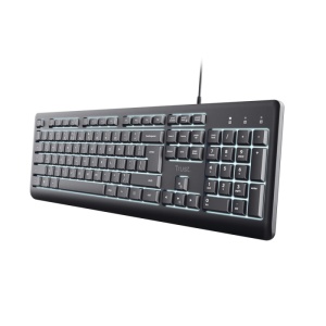 Tastatura cu fir Trust Primo, membrana, iluminare, numar taste 104, gri