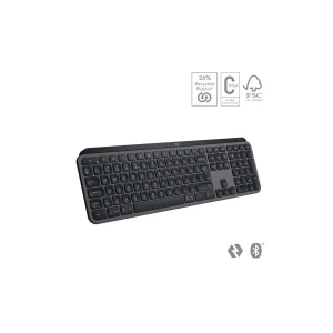 Tastatura Logitech MX Keys S, Iluminare, 2.4GHz&Bluetooth, USB-C, US INTL layout, graphite/negru - Img 1