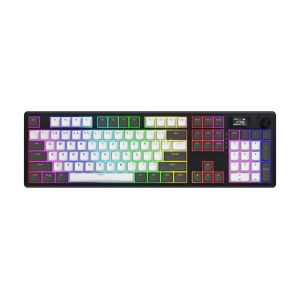 Tastatura wireless Hator Skyfall 100 Pro, interfata 2.4GHz, BT5.3, USB, polling rate 1000Hz, capacitate baterie 8000mAh, switch HATOR Aurum Vanila Silent linear, material tasta OMA, buton de control multimedia, sistem de anulare a zgomotului integrat,