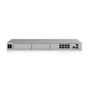 Ubiquiti UniFi Dream Machine PRO MAX, 2.0 GHz quad-core processor, Dual WAN Ports, One 10G SFP+ Port, 2.5G RJ45+ Port, 2x 3.5" HDD Bay for NVR Storage, 8 Gigabit RJ45 ports Advanced Security Gateway with Built-in Switch, Rackmountable.