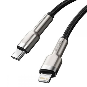 CABLU alimentare si date Baseus Cafule Metal, Fast Charging Data Cable pt. smartphone, USB Type-C la Lightning Iphone PD 20W, 2m, negru - Img 2