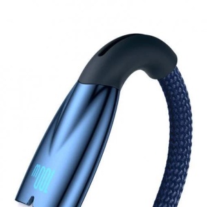 Cablu alimentare si date Baseus Glimmer, Fast Charging Data Cable pt.smartphone, USB la USB Type-C 100W, 1m, albastru - Img 2
