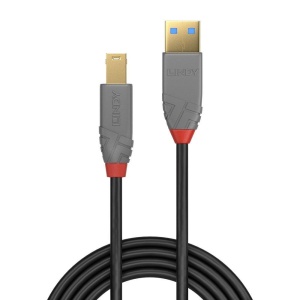 Cablu Lindy 2m USB 3.2 Type A to B, Anthra Line, latime de banda suportat 5Gbps, material PVC, negru - Img 2