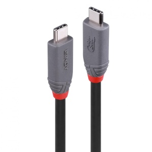 Cablu Lindy USB4 240W USB Type C, putere maxima 240W, 100W , lungime 2 metri, latime de banda supotata 40Gbps, gri - Img 2