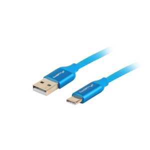 Cablu USB-C(M) USB-A(M) 2.0 1 m albastru Premium QC 3.0