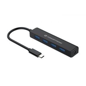 CONCEPTRONIC CTC4USB3 4-Port USB 3.2 Gen 1 Hub with Power Jack, USB-A x 4, 23.5 x 101 x 26 mm - Img 2
