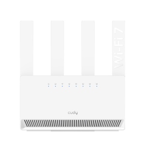 CUDY Router BE3600 Gigabit Dual Band Wi-Fi 7, Chipset Broadcom, standard 802.11be/ax/ac/a/b/g/n, 2882Mbps la 5GHz + 688Mbps la 2.4GHz, 4 x porturi 10/100/1000Mbps, 4 x 5dBi antene fixe, WiFi router/AP/ Repeater/WISP Mode, PPTP/L2TP/OpenVPN/WireGuard,