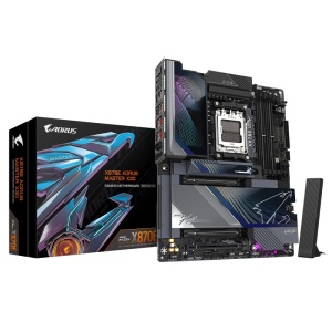 GIGABYTE X870E AORUS MASTER X3D. Processor manufacturer: AMD, Processor socket: Socket AM5, Compatible processor series: AMD Ryzen 7000 Series, AMD Ryzen 8000 Series, AMD Ryzen 9000 Series. Supported memory types: DDR5-SDRAM, Maximum internal memory: 256