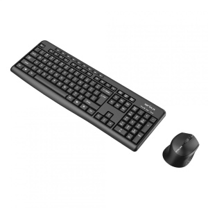 Kit tastatură și mouse wireless 2.4G Tastatură: cu rând independent de taste multimedia * Mod: 2.4G * Număr taste: 104 + 9 taste rapide * Material: ABS * Culoare: Negru * Chipset: Huntersun * Aspect: Orice aspect disponibil * Tip interfață: USB * - Img 4