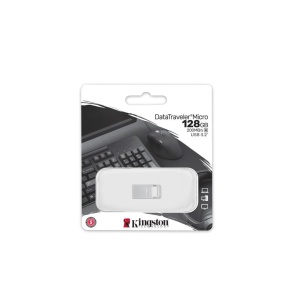 Memorie USB Flash Drive Kingston 128GB Data Traveler Micro, USB 3.2 Gen1, Metalic - Img 3