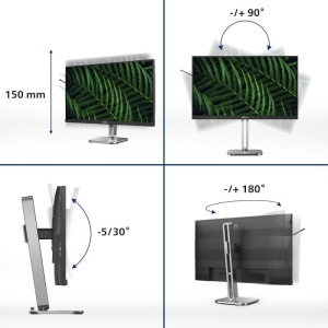 Monitor Philips 27" 27B2G5500/00, Diagonal (inch): 27, Diagonal (cm): 69, Aspect ratio: 16:9, Panel: IPS, Resolution: 2560x1440, Refresh Rate: 100Hz, Response time GtG: 4ms, Brightness (max): 300 cd/m², Contrast (static) : 1500:1, Contrast (dynamic): - Img 2