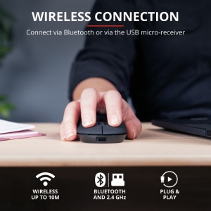 Mouse Trust Puck, Rechargeable Bluetooth, negru - Img 2