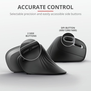 Mouse Trust Verro Ergonomic 1600 DPI, ng - Img 4