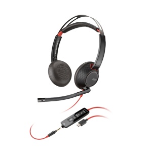 Poly Blackwire 5220 Stereo USB-C Headset +3.5mm Plug +USB-C/A Adapter