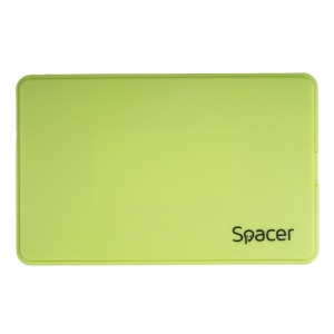 RACK extern SPACER, pt HDD/SSD, 2.5 inch, SATA, interfata PC USB 3.0, Husa piele sintetitca, plastic, verde
