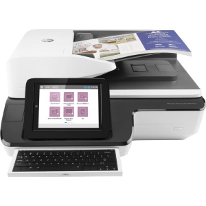 Scanner HP Scanjet Enterprise Flow N9120, dimensiune A3, tip flatbed, viteza scanare: max 120ppm/240ipm, duplex, ADF 200 coli, rezolutie optica 600dpi, rezolutie hardware 600x600dpi, senzor CCD, software: drivere HP Scan, ISIS, WIA, Kofax VRS Pro, Nuance