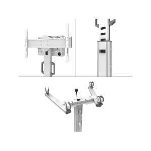 Stand podea mobil Neomounts 37"-75", VESA 100x100~600x400, 70kg, fix, inaltime reglabila, alb - Img 6