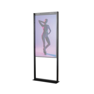 Suport podea double sided B-Tech compatibil cu seria OM55N-D Samsung (Signage Display), suporta pana la la 50kg, montare tip portret, desing subtire potrivit pentru instalarea in interior, cable management integrat, negru - Img 3