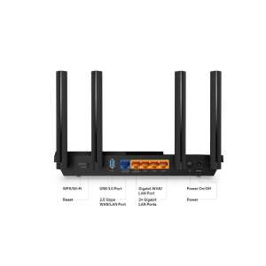 TP-Link Wireless Router, ARCHER AX55 PRO ;dual band AX3000 5 GHz: 2402 Mbps (802.11ax), 2.4 GHz: 574 Mbps(802.11ax), Standard and Protocol: IEEE 802.11ax/ac/n/a 5 GHz, IEEE 802.11ax/n/b/g 2.4 GHz, 4 x Antene Externe fixe, 1× Port WAN/LAN Gigabit de 2.5, - Img 3