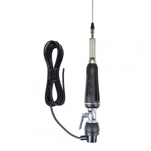 Antena CB PNI LED 1000 rabatabila, 80 cm lungime, cu cablu si montura fixa tip fluture, 26-30 MHz, 300 Watt, ilumineaza in timpul emisiei, Lungime cablu: 4M, Otel inoxidabil