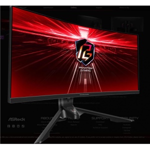 Asrock 34" Curved Gaming Monitor, Rezolutie: WQHD 3440x1440, Refresh rate: 165Hz, Timp raspuns: 1ms (MPRT), unghi vizualizare: 178, Flicker free, Interfata: 2 x HDMI™ 2.0,1 x DisplayPort™ 1.4, antena WI-FI integrata, Anti-Glare, Luminozitate:550 cd/m², - Img 4