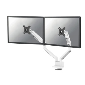 Brat dublu monitor Neomounts DS70-250WH2; pentru display-uri cu diagonale 17"-32", sistem de prindere VESA 75x75~100x100, greutate maxima suportata 9 - per ecrankg, full motion, tilt +45°, swivel 90°, rotate 180°; gas spring; culoare argintiu. Garantie 5