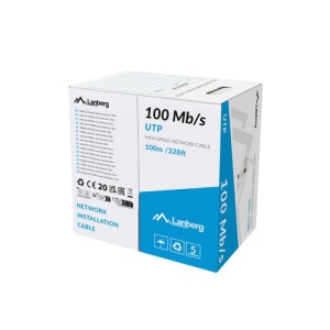 Cablu LAN 100 Mb/s 100 m solid CCA gri
