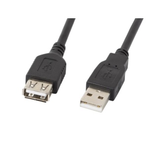 Cablu USB-A M/F 2.0 0,7 m negru