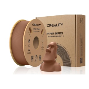 CREALITY HYPER PLA 3D Printer Filament, Brown, Temperatura printare: 200-220 grade celsius, Diametru filament: 1.75mm, Tensile strength: 52.99MPa, Bending strenght:92.38Mpa Dimensiuni rola filament: Diametru 200mm, inaltime 70mm, gaura centrala 56mm,