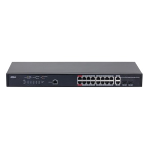 Dahua Managed Switch 18 porturi, 16 porturi POE, Gigabit, Port 1-16:16 × 10M/100M/1000MBase-T (PoE), Port 17-18:2 × 10M/100M/1000MBase-T (uplink) (combo), Port 17-18:2 × 1000M SFP (uplink)(combo), 1 × Console port, Managed L2, Capacitate switch: 56 Gbps, - Img 3