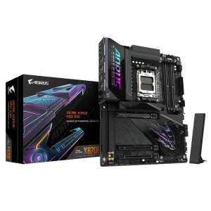 GIGABYTE X870E AORUS PRO X3D. Processor manufacturer: AMD, Processor socket: Socket AM5, Compatible processor series: AMD Ryzen 7000 Series, AMD Ryzen 8000 Series, AMD Ryzen 9000 Series. Supported memory types: DDR5-SDRAM, Maximum internal memory: 256