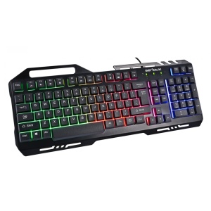 Kit Gaming Serioux Tobis 3 in 1, Tastatura de gaming, 104 taste, 7 taste Anti-ghosting, design slim, iluminare rainbow, structura metalica + taste negre, suport telefon, cablu USB 1.5M PVC, plug and play; Mouse gaming, senzor Sunplus 192, 1000-6400 DPI, - Img 7